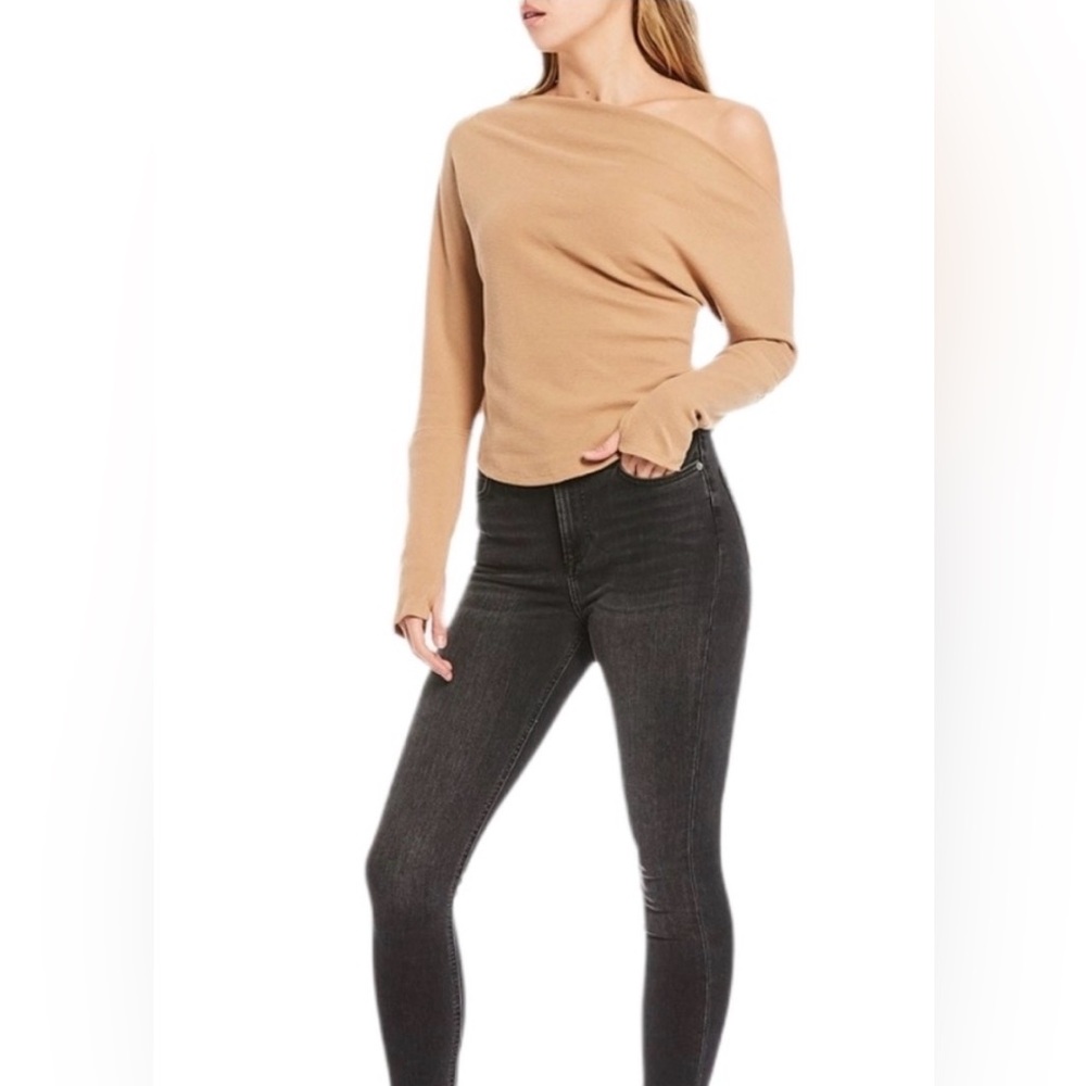 We the free Fuji Thermal Knit Asymmetrical One Shoulder long sleeve XS - Picture 2 of 8